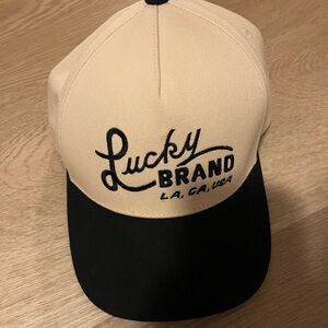Lucky Brand Two-Tone Black and Cream Hat